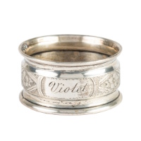 Silver Napkin Ring - Violet