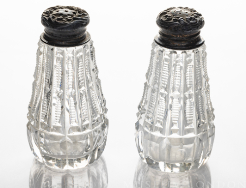 Salt and Pepper Shakers with Sterling Silver Tops