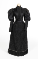 Two-Piece Black Lace and Satin Dress