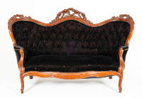 Rococo Revival Style Carved Walnut Sofa