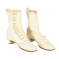 White Kid Leather Boots