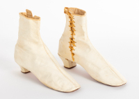 White Kid Leather Ankle Boots