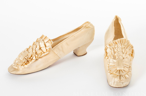 Pair of White Satin Shoes