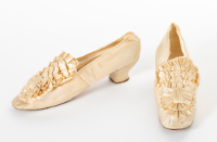 Pair of White Satin Shoes