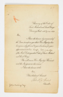Letter of Appointment to Knight Commander, John Carling Esq.