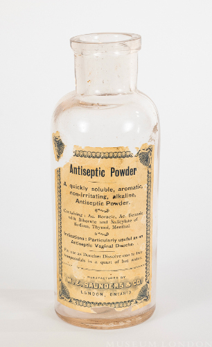 W.E. Saunders & Co. Bottle, Antiseptic Powder