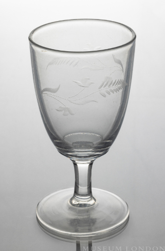 Etched Glass Goblet