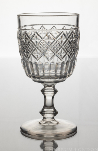 Glass Goblet (Checker with Rib Band)