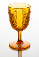 Amber Glass Goblet (Prism and Daisy Bar)