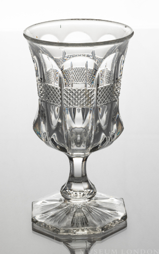 Glass Goblet (Diamond Banded Portland)