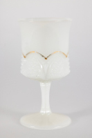 Milk Glass Goblet (Button Arches)