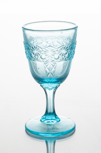 Marine Blue Wine Glass (Daisy and Button Variant)