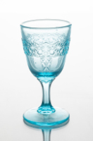 Marine Blue Wine Glass (Daisy and Button Variant)
