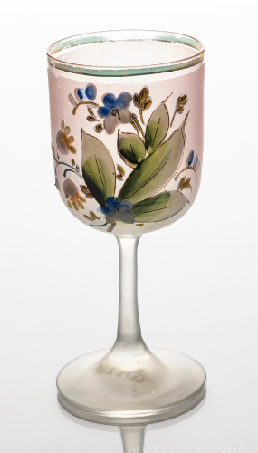 Floral Painted Wine Glass