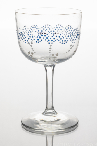 Wine Glass Painted with Enamel