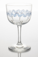 Wine Glass Painted with Enamel