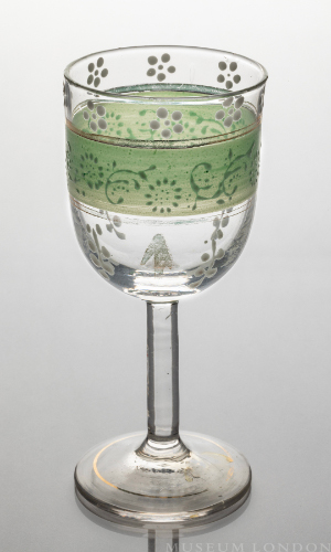 Wine Glass Painted with Enamel