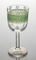 Wine Glass Painted with Enamel