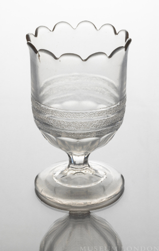 Clear Drinking Glass (Flutes with Stipple Bands)