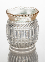 Brass Rimmed Glass Vase (Strigil)
