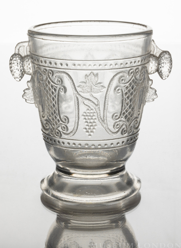 Glass Spoon Holder (Grape with Scroll Medallion)
