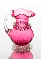Cranberry Glass Cream Pitcher