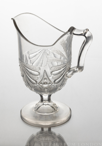 Glass Cream Pitcher (Fan with Diamonds)