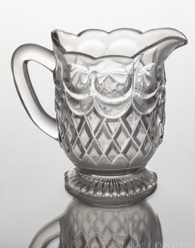 Glass Cream Pitcher (Bullseye and Sawtooth)