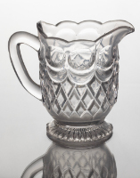 Glass Cream Pitcher (Bullseye and Sawtooth)