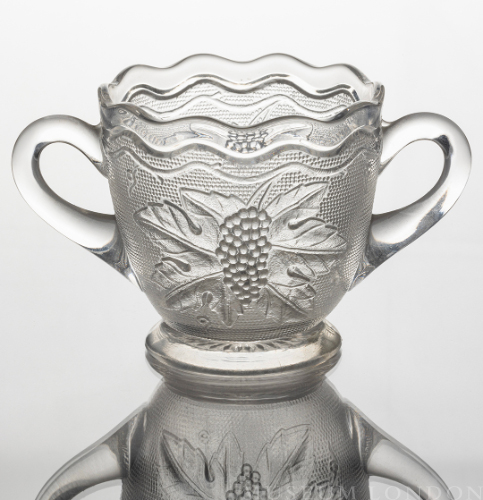 Glass Sugar Bowl (Grape and Leaf)