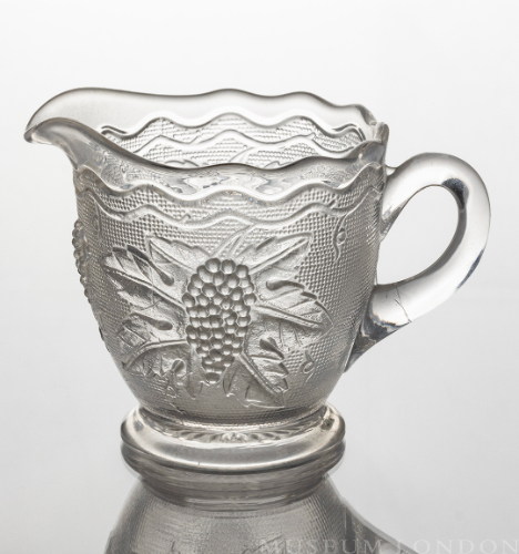 Glass Cream Pitcher (Grape and Leaf)