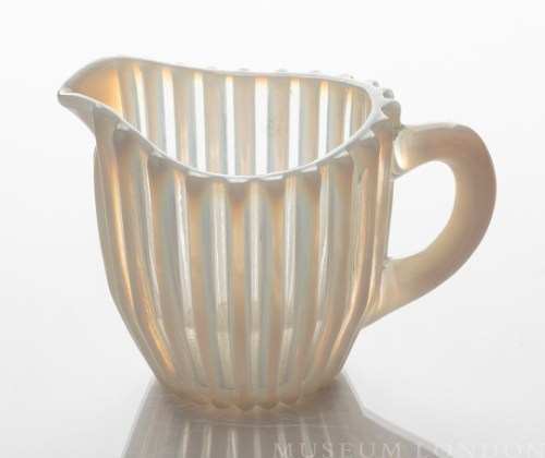 Milk Glass Cream Pitcher (Ribbed Opal)