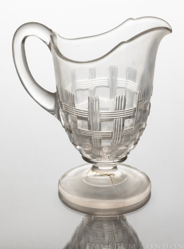 Glass Cream Pitcher (Open Basket Weave)