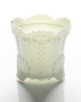 White Milk Glass Sugar Bowl (Daisy and Scroll)