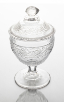 Glass Sugar Bowl (Forget-Me-Not in Scroll)