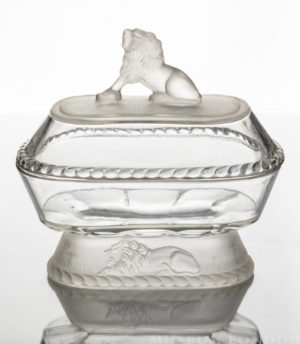 Low Pedestal Glass Compote (Lion)