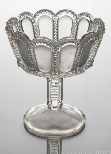 High Pedestal Glass Compote (Beaded Jewel)