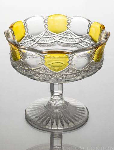 Low Pedestal Glass Compote (Fringed Drape)