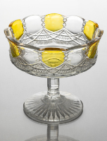 Low Pedestal Glass Compote (Fringed Drape)