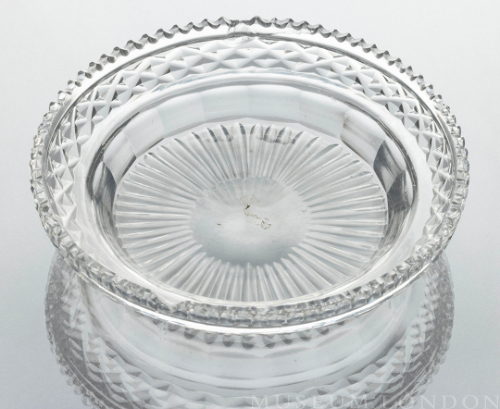 Glass Butter Dish (Diamond Point with Flutes)