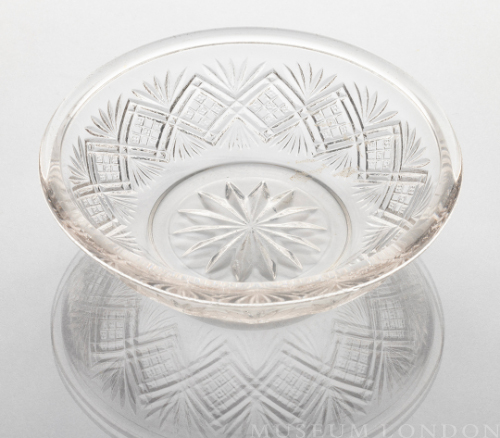 Clear Glass Nappy (Diamond and Sunburst)