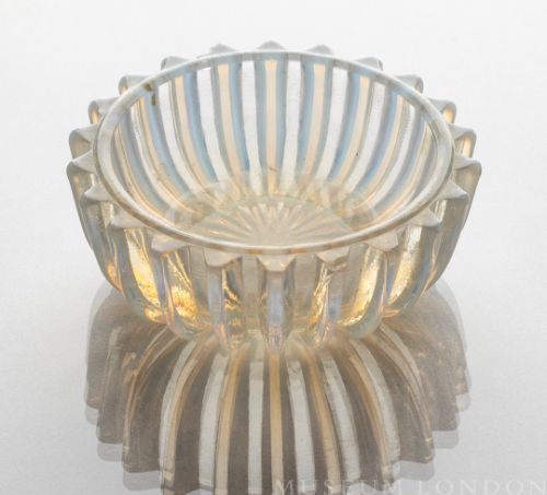 Glass Saltcellar (Ribbed Opal)