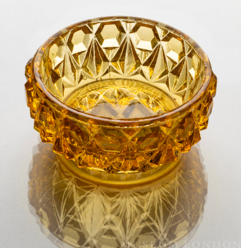 Amber Glass Saltcellar (Button and Diamond)