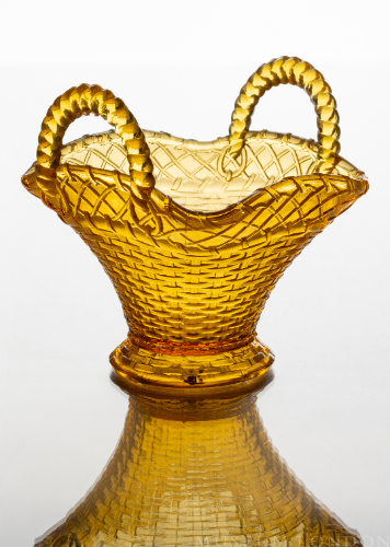 Amber Glass Sugar Bowl (Wicker Basket No. 2)