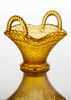 Amber Glass Sugar Bowl (Wicker Basket No. 2)