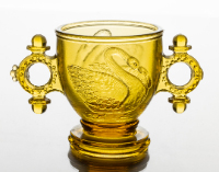 Amber Glass Sugar Bowl (Swan)