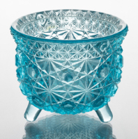 Blue Glass Sugar Bowl
