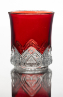 Ruby Flashed Glass Tumbler (Heart Band)
