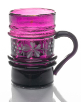 Purple Glass Punch Mug Painted with Enamel