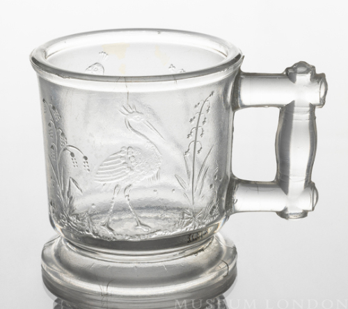 Glass Punch Mug (Birds and Plants)
